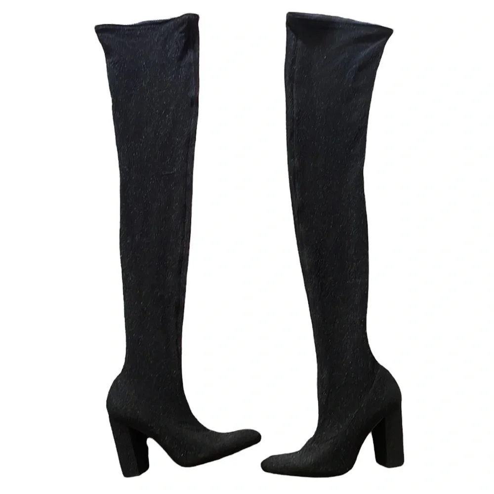 Zara sock glitter over the knee boots - Picture 2 of 10